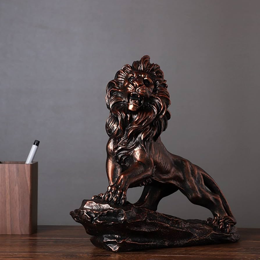 Amazon.co.jp: TTYU ライオン像、崖の上に立っているとどろくライオン